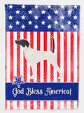 USA Patriotic English Pointer House Flag 28x40 Porch Sleeve Pole Decorative Outside Yard Banner Artwork Wall Hanging, Polyester