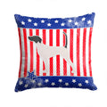 USA Patriotic English Pointer Decorative Throw Pillow 14x14 Indoor Outdoor Accent Cushion, Fabric Cover with Insert for Sofa, Bed, Porch & Living Room