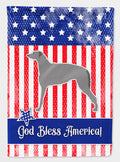 USA Patriotic Scottish Deerhound House Flag 28x40 Porch Sleeve Pole Decorative Outside Yard Banner Artwork Wall Hanging, Polyester