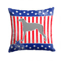 USA Patriotic Scottish Deerhound Decorative Throw Pillow 14x14 Indoor Outdoor Accent Cushion, Fabric Cover with Insert for Sofa, Bed, Porch & Living Room