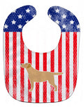 USA Patriotic Yellow Labrador Retriever Baby Bib Easy-Clean Baby Bib Baby Feeding Accessory Baby Mealtime Essential, 10 x 13, Multicolor