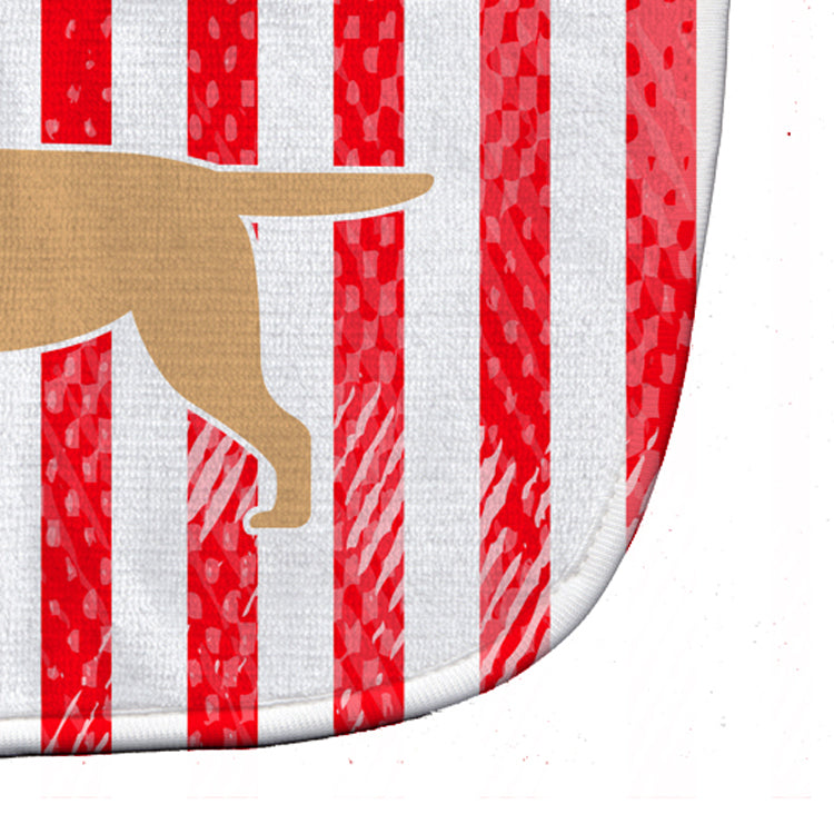 USA Patriotic Yellow Labrador Retriever Baby Bib Easy-Clean Baby Bib Baby Feeding Accessory Baby Mealtime Essential, 10 x 13, Multicolor