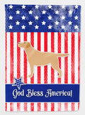 USA Patriotic Yellow Labrador Retriever House Flag 28x40 Porch Sleeve Pole Decorative Outside Yard Banner Artwork Wall Hanging, Polyester