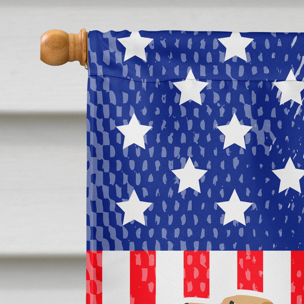 USA Patriotic Yellow Labrador Retriever House Flag 28x40 Porch Sleeve Pole Decorative Outside Yard Banner Artwork Wall Hanging, Polyester