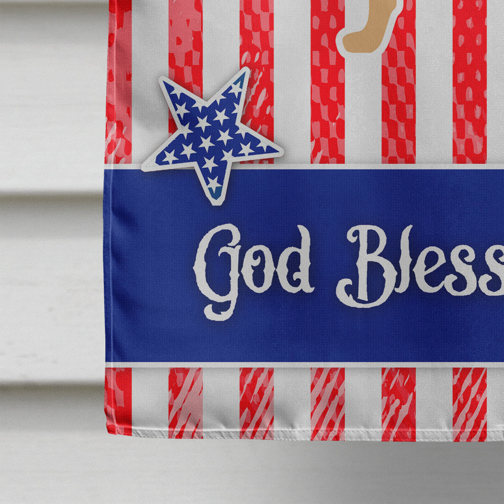 USA Patriotic Yellow Labrador Retriever House Flag 28x40 Porch Sleeve Pole Decorative Outside Yard Banner Artwork Wall Hanging, Polyester
