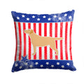 USA Patriotic Yellow Labrador Retriever Decorative Throw Pillow 14x14 Indoor Outdoor Accent Cushion, Fabric Cover with Insert for Sofa, Bed, Porch & Living Room