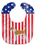 USA Patriotic American Foxhound Baby Bib Easy-Clean Baby Bib Baby Feeding Accessory Baby Mealtime Essential, 10 x 13, Multicolor