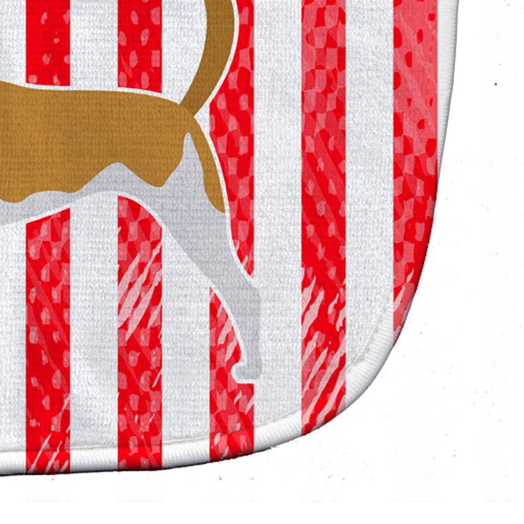 USA Patriotic American Foxhound Baby Bib Easy-Clean Baby Bib Baby Feeding Accessory Baby Mealtime Essential, 10 x 13, Multicolor