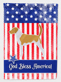 USA Patriotic American Foxhound House Flag 28x40 Porch Sleeve Pole Decorative Outside Yard Banner Artwork Wall Hanging, Polyester
