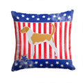USA Patriotic American Foxhound Decorative Throw Pillow 14x14 Indoor Outdoor Accent Cushion, Fabric Cover with Insert for Sofa, Bed, Porch & Living Room