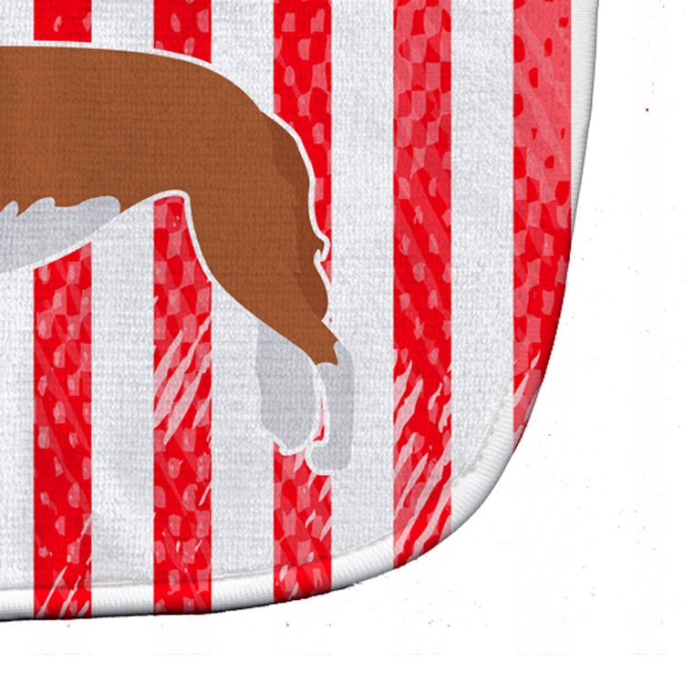 USA Patriotic Borzoi Russian Greyhound Baby Bib Easy-Clean Baby Bib Baby Feeding Accessory Baby Mealtime Essential, 10 x 13, Multicolor