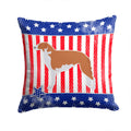USA Patriotic Borzoi Russian Greyhound Decorative Throw Pillow 14x14 Indoor Outdoor Accent Cushion, Fabric Cover with Insert for Sofa, Bed, Porch & Living Room