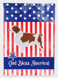 USA Patriotic Welsh Springer Spaniel House Flag 28x40 Porch Sleeve Pole Decorative Outside Yard Banner Artwork Wall Hanging, Polyester