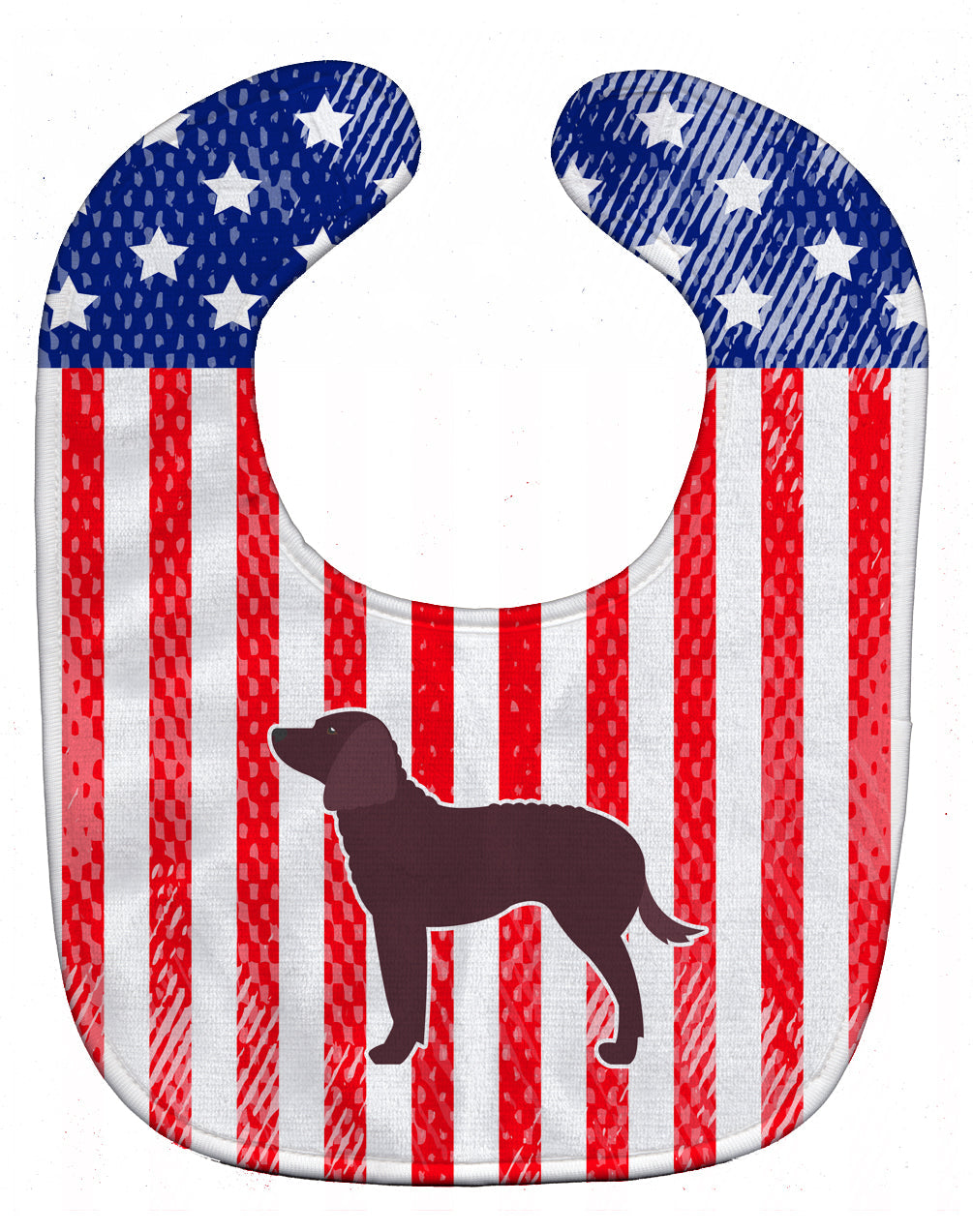 USA Patriotic American Water Spaniel Baby Bib Easy-Clean Baby Bib Baby Feeding Accessory Baby Mealtime Essential, 10 x 13, Multicolor