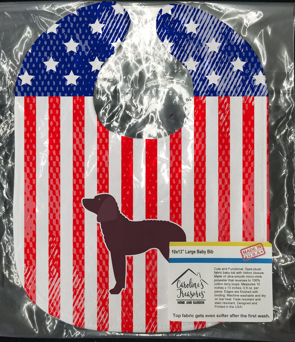 USA Patriotic American Water Spaniel Baby Bib Easy-Clean Baby Bib Baby Feeding Accessory Baby Mealtime Essential, 10 x 13, Multicolor