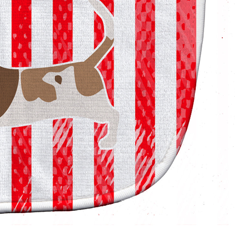 USA Patriotic Basset Hound Baby Bib Easy-Clean Baby Bib Baby Feeding Accessory Baby Mealtime Essential, 10 x 13, Multicolor