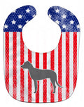 USA Patriotic Irish Wolfhound Baby Bib Easy-Clean Baby Bib Baby Feeding Accessory Baby Mealtime Essential, 10 x 13, Multicolor