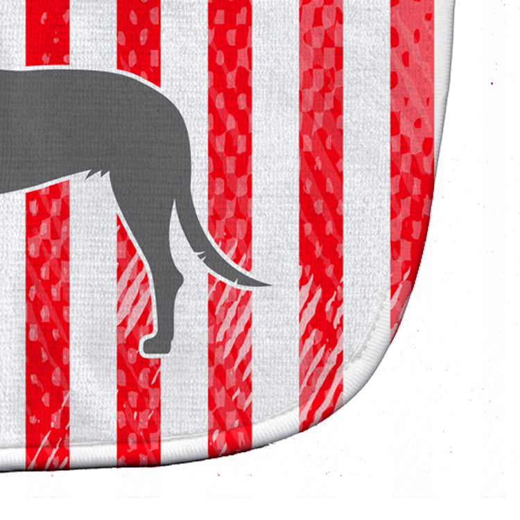 USA Patriotic Irish Wolfhound Baby Bib Easy-Clean Baby Bib Baby Feeding Accessory Baby Mealtime Essential, 10 x 13, Multicolor