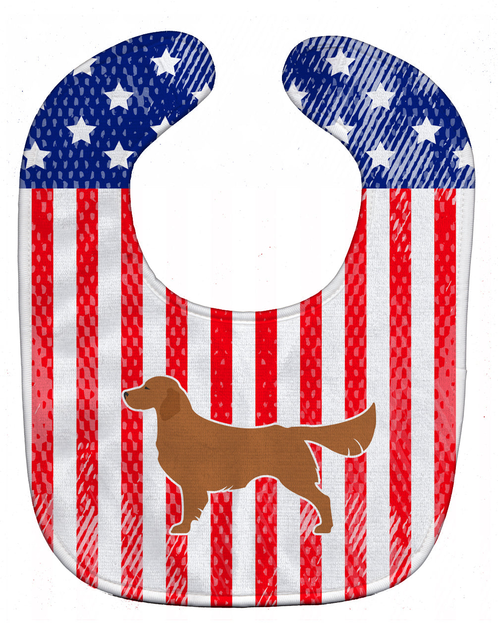 USA Patriotic Golden Retriever Baby Bib Easy-Clean Baby Bib Baby Feeding Accessory Baby Mealtime Essential, 10 x 13, Multicolor