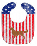 USA Patriotic Golden Retriever Baby Bib Easy-Clean Baby Bib Baby Feeding Accessory Baby Mealtime Essential, 10 x 13, Multicolor