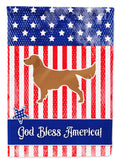 USA Patriotic Golden Retriever House Flag 28x40 Porch Sleeve Pole Decorative Outside Yard Banner Artwork Wall Hanging, Polyester
