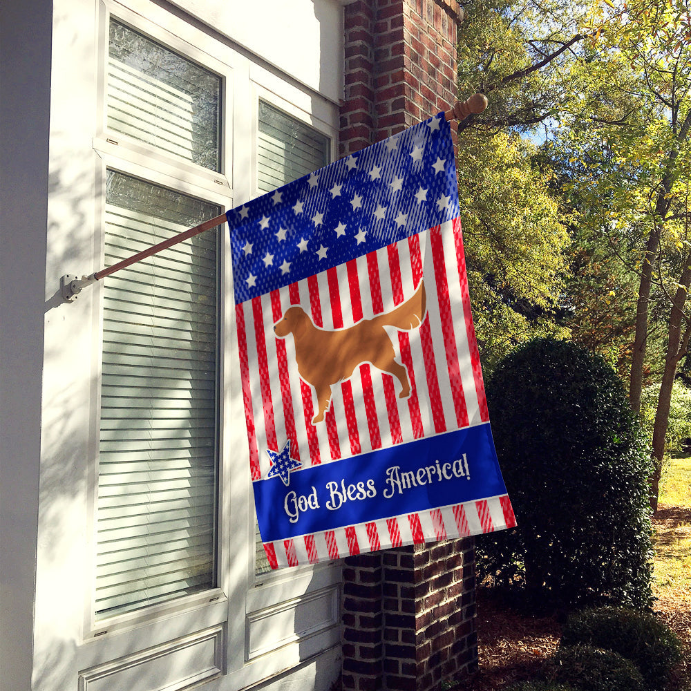 USA Patriotic Golden Retriever House Flag 28x40 Porch Sleeve Pole Decorative Outside Yard Banner Artwork Wall Hanging, Polyester