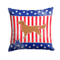 USA Patriotic Golden Retriever Decorative Throw Pillow 14x14 Indoor Outdoor Accent Cushion, Fabric Cover with Insert for Sofa, Bed, Porch & Living Room