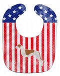 USA Patriotic Greyhound Baby Bib Easy-Clean Baby Bib Baby Feeding Accessory Baby Mealtime Essential, 10 x 13, Multicolor