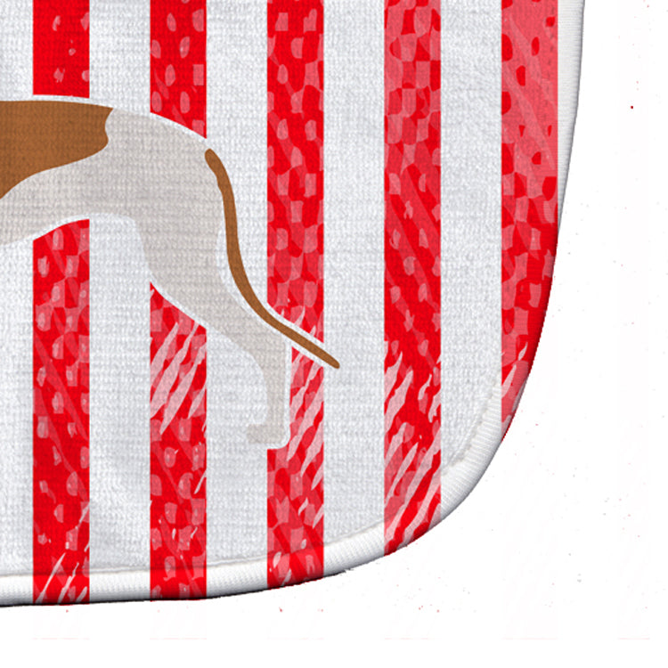 USA Patriotic Greyhound Baby Bib Easy-Clean Baby Bib Baby Feeding Accessory Baby Mealtime Essential, 10 x 13, Multicolor