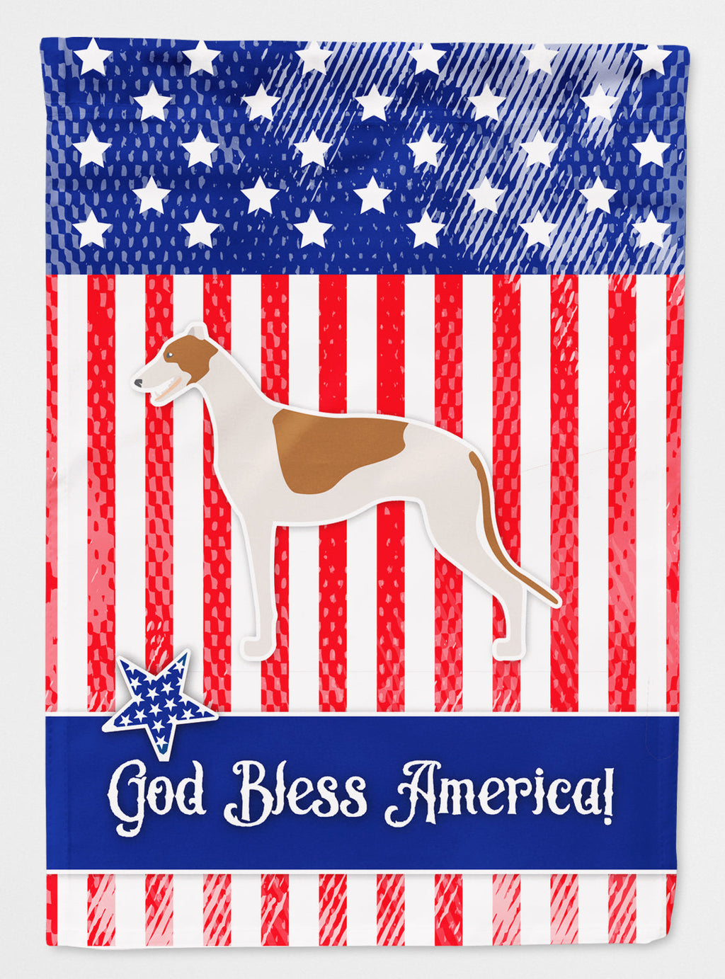 USA Patriotic Greyhound House Flag 28x40 Porch Sleeve Pole Decorative Outside Yard Banner Artwork Wall Hanging, Polyester