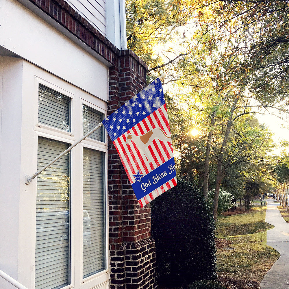 USA Patriotic Greyhound House Flag 28x40 Porch Sleeve Pole Decorative Outside Yard Banner Artwork Wall Hanging, Polyester