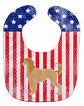 USA Patriotic Afghan Hound Baby Bib Easy-Clean Baby Bib Baby Feeding Accessory Baby Mealtime Essential, 10 x 13, Multicolor