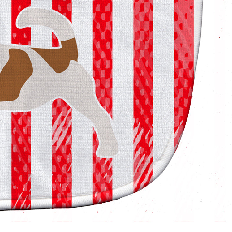 USA Patriotic Jack Russell Terrier Baby Bib Easy-Clean Baby Bib Baby Feeding Accessory Baby Mealtime Essential, 10 x 13, Multicolor