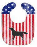 USA Patriotic Black Labrador Retriever Baby Bib Easy-Clean Baby Bib Baby Feeding Accessory Baby Mealtime Essential, 10 x 13, Multicolor