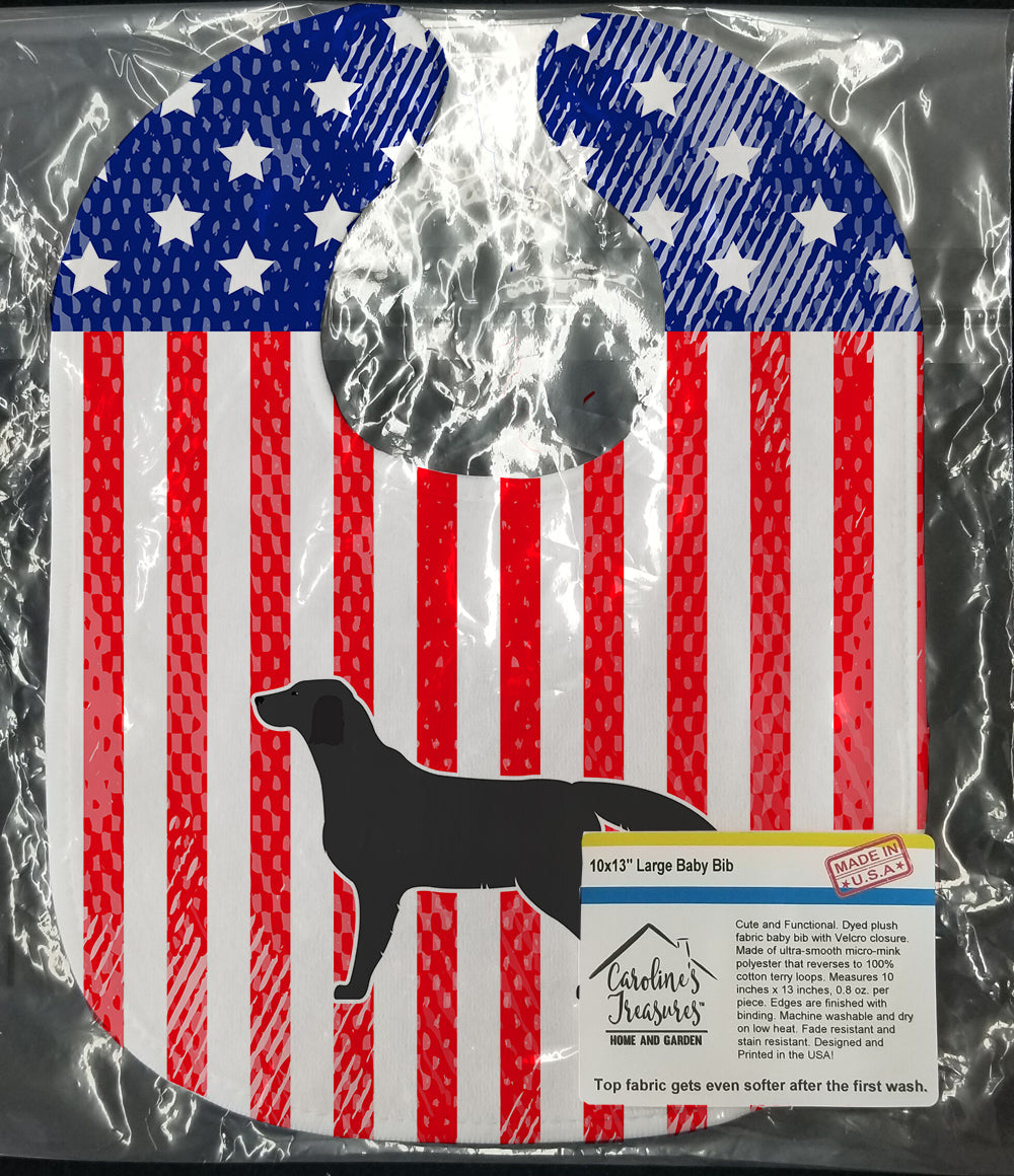 USA Patriotic Black Labrador Retriever Baby Bib Easy-Clean Baby Bib Baby Feeding Accessory Baby Mealtime Essential, 10 x 13, Multicolor
