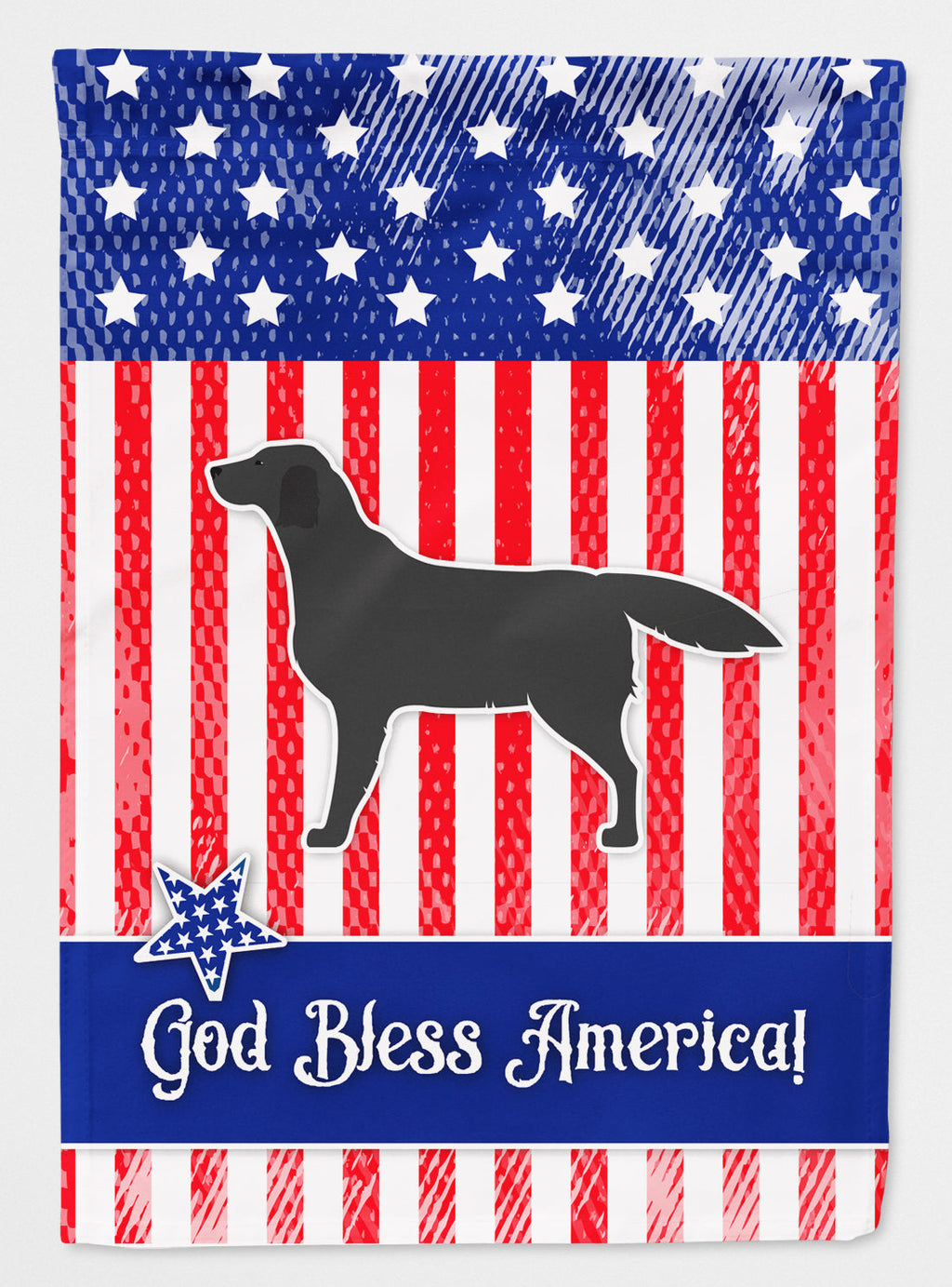 USA Patriotic Black Labrador Retriever House Flag 28x40 Porch Sleeve Pole Decorative Outside Yard Banner Artwork Wall Hanging, Polyester