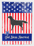 USA Patriotic Black Labrador Retriever House Flag 28x40 Porch Sleeve Pole Decorative Outside Yard Banner Artwork Wall Hanging, Polyester
