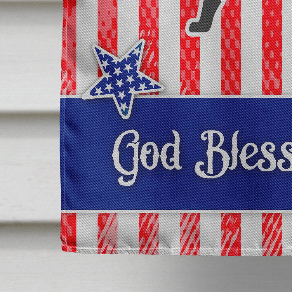 USA Patriotic Black Labrador Retriever House Flag 28x40 Porch Sleeve Pole Decorative Outside Yard Banner Artwork Wall Hanging, Polyester