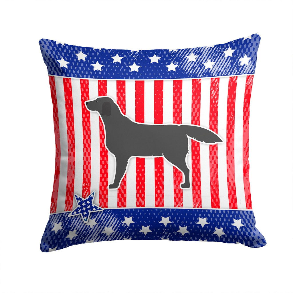 USA Patriotic Black Labrador Retriever Decorative Throw Pillow 14x14 Indoor Outdoor Accent Cushion, Fabric Cover with Insert for Sofa, Bed, Porch & Living Room