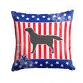 USA Patriotic Black Labrador Retriever Decorative Throw Pillow 14x14 Indoor Outdoor Accent Cushion, Fabric Cover with Insert for Sofa, Bed, Porch & Living Room