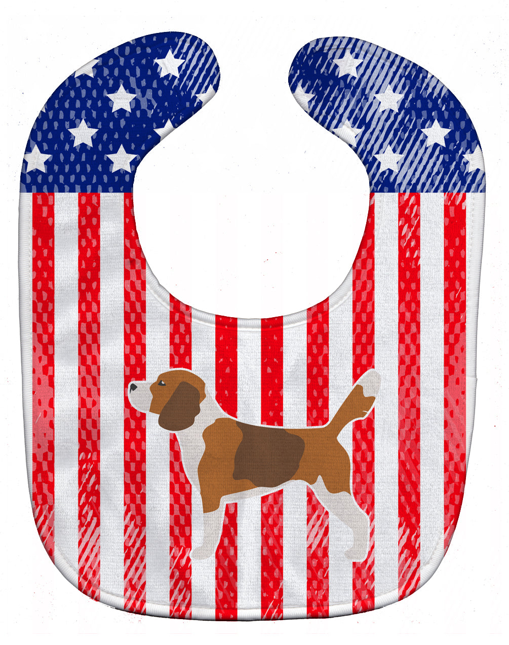 USA Patriotic Beagle Baby Bib Easy-Clean Baby Bib Baby Feeding Accessory Baby Mealtime Essential, 10 x 13, Multicolor