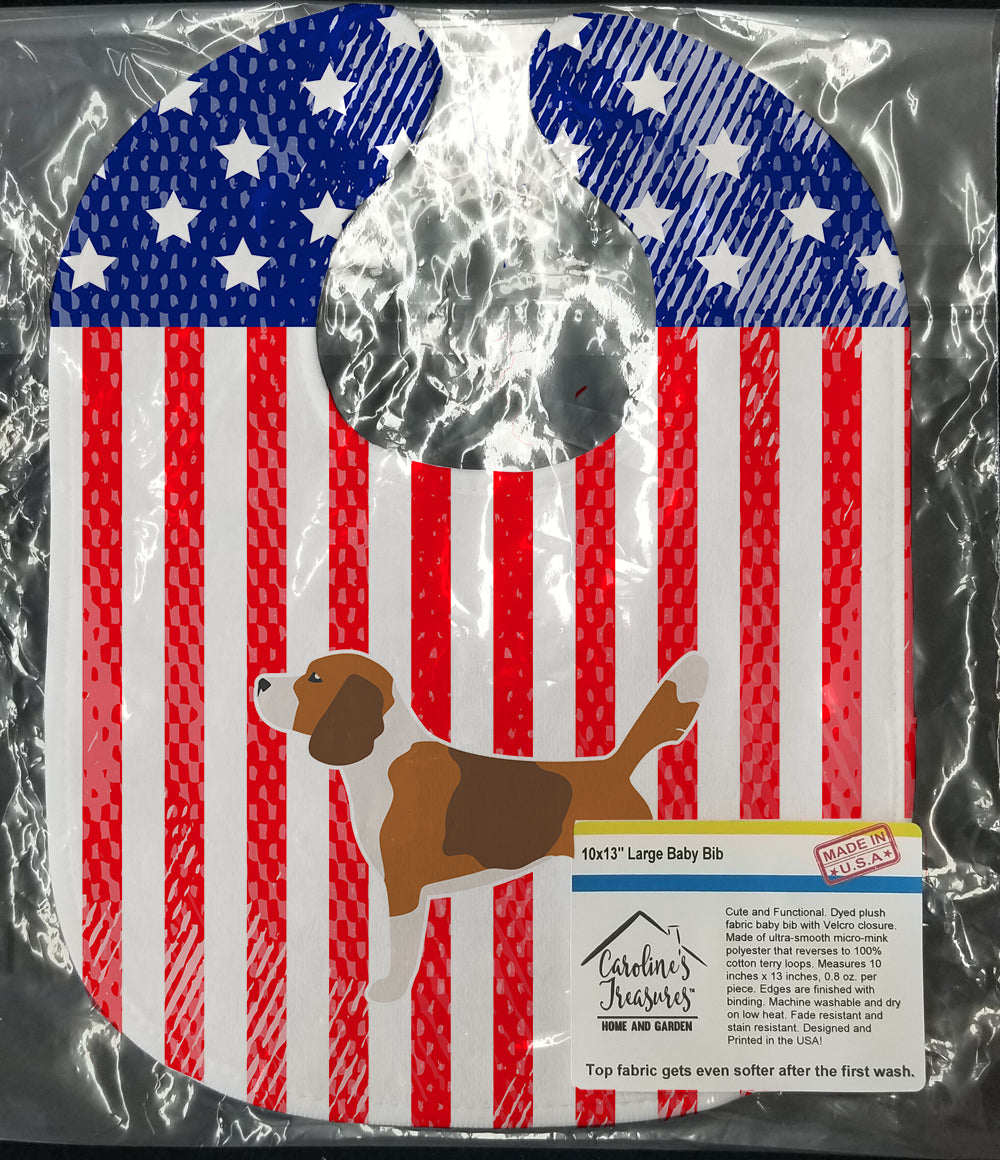 USA Patriotic Beagle Baby Bib Easy-Clean Baby Bib Baby Feeding Accessory Baby Mealtime Essential, 10 x 13, Multicolor