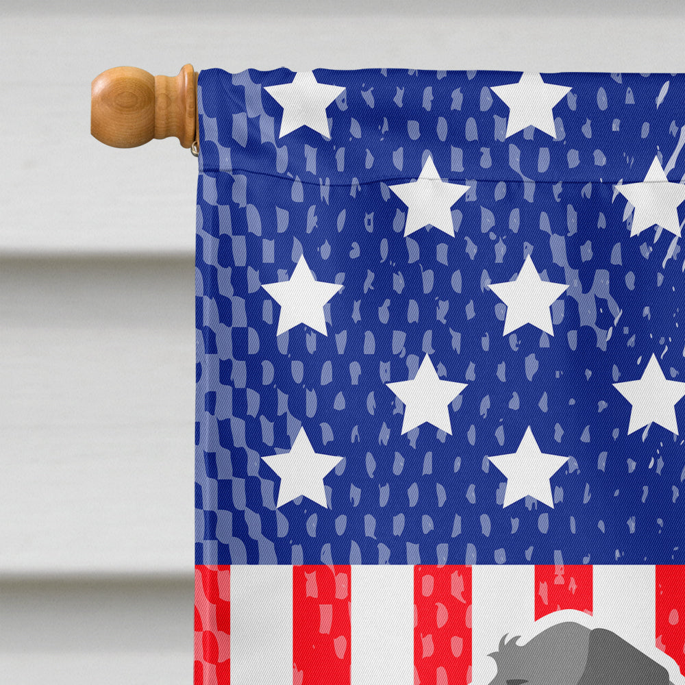 USA Patriotic German Wirehaired Pointer House Flag 28x40 Porch Sleeve Pole Decorative Outside Yard Banner Artwork Wall Hanging, Polyester