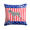 USA Patriotic German Wirehaired Pointer Decorative Throw Pillow 14x14 Indoor Outdoor Accent Cushion, Fabric Cover with Insert for Sofa, Bed, Porch & Living Room