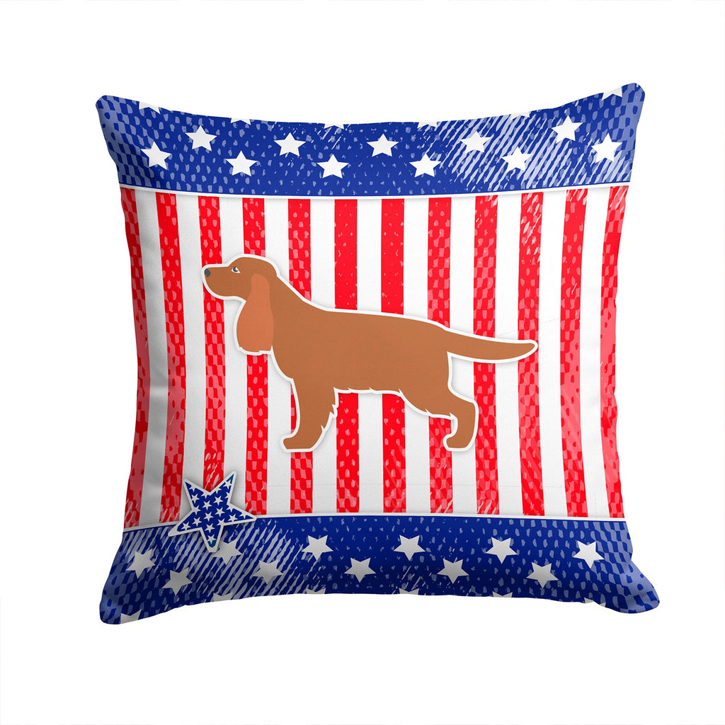 USA Patriotic English Cocker Spaniel Decorative Throw Pillow 14x14 Indoor Outdoor Accent Cushion, Fabric Cover with Insert for Sofa, Bed, Porch & Living Room