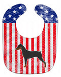 USA Patriotic German Pinscher Baby Bib Easy-Clean Baby Bib Baby Feeding Accessory Baby Mealtime Essential, 10 x 13, Multicolor