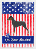 USA Patriotic German Pinscher House Flag 28x40 Porch Sleeve Pole Decorative Outside Yard Banner Artwork Wall Hanging, Polyester
