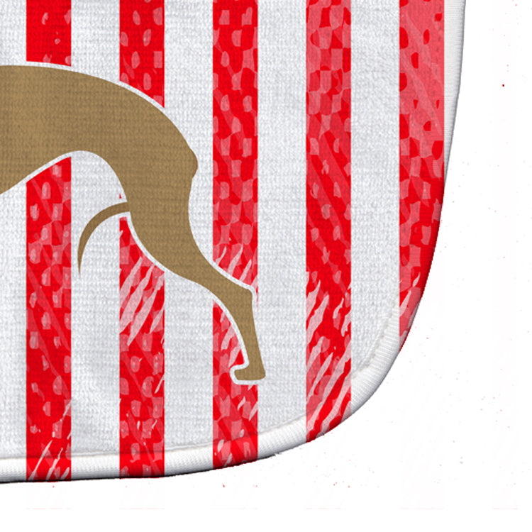 USA Patriotic Italian Greyhound Baby Bib Easy-Clean Baby Bib Baby Feeding Accessory Baby Mealtime Essential, 10 x 13, Multicolor
