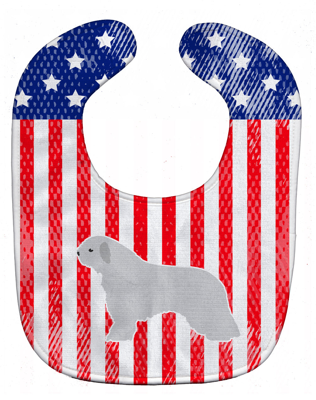 USA Patriotic Spanish Water Dog Baby Bib Easy-Clean Baby Bib Baby Feeding Accessory Baby Mealtime Essential, 10 x 13, Multicolor
