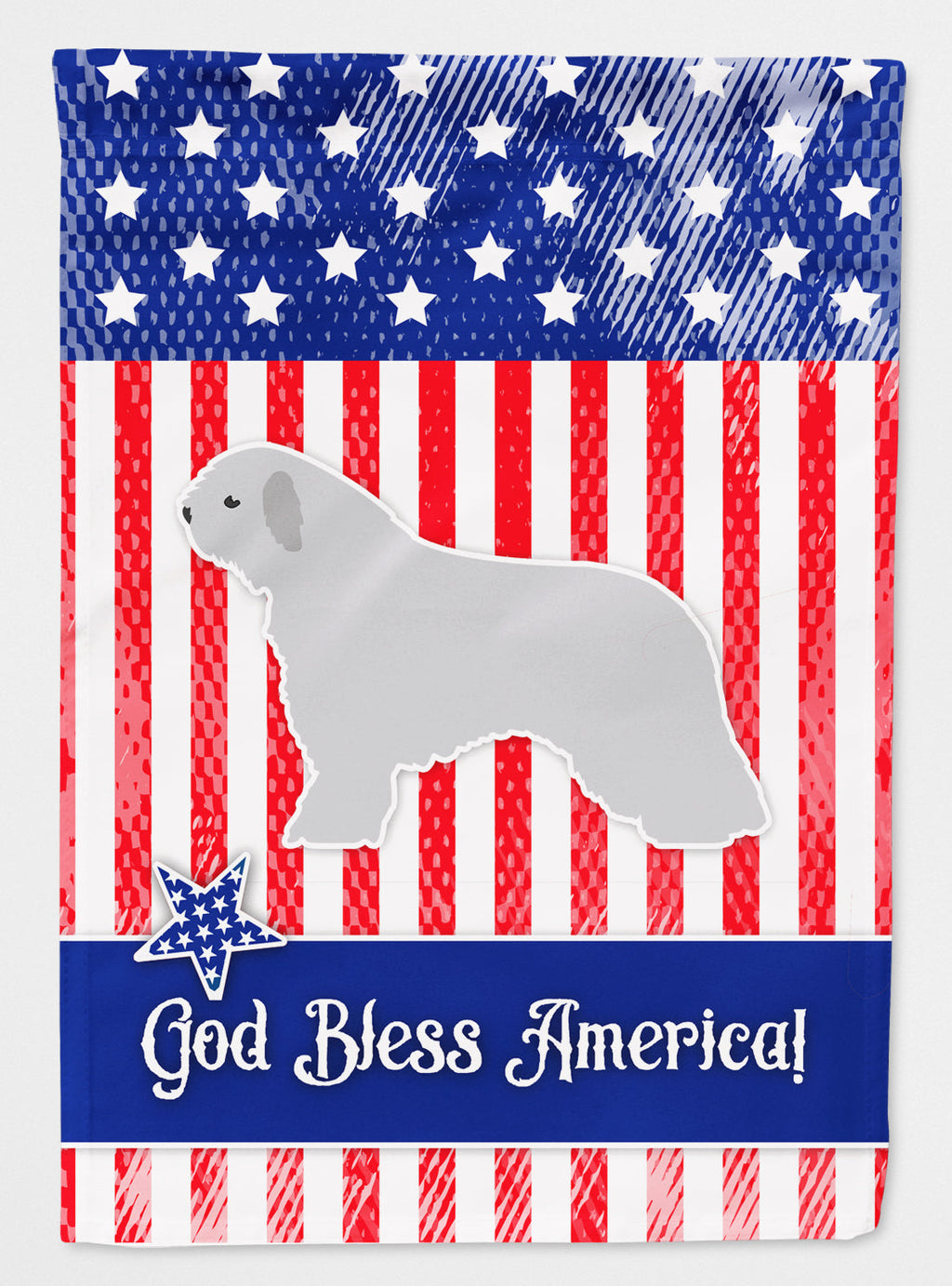 USA Patriotic Spanish Water Dog House Flag 28x40 Porch Sleeve Pole Decorative Outside Yard Banner Artwork Wall Hanging, Polyester